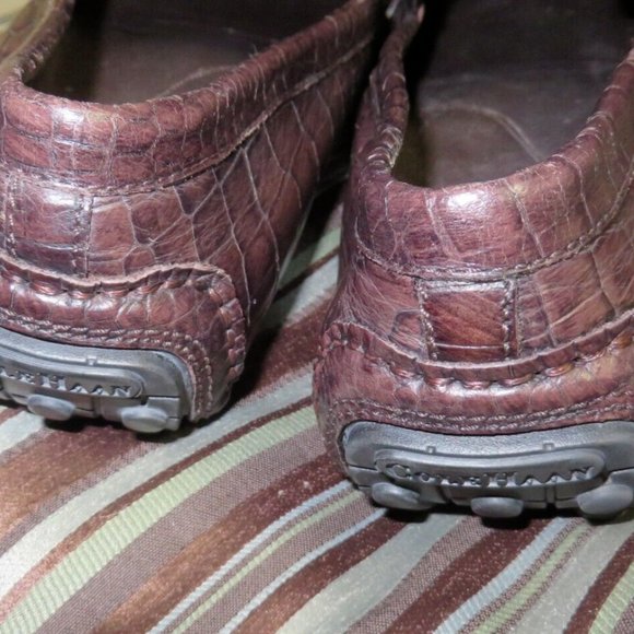 ❤️COLE HAAN Brown Croc Embossed Leather Loafer Driving Shoes Size 12 D main image 7